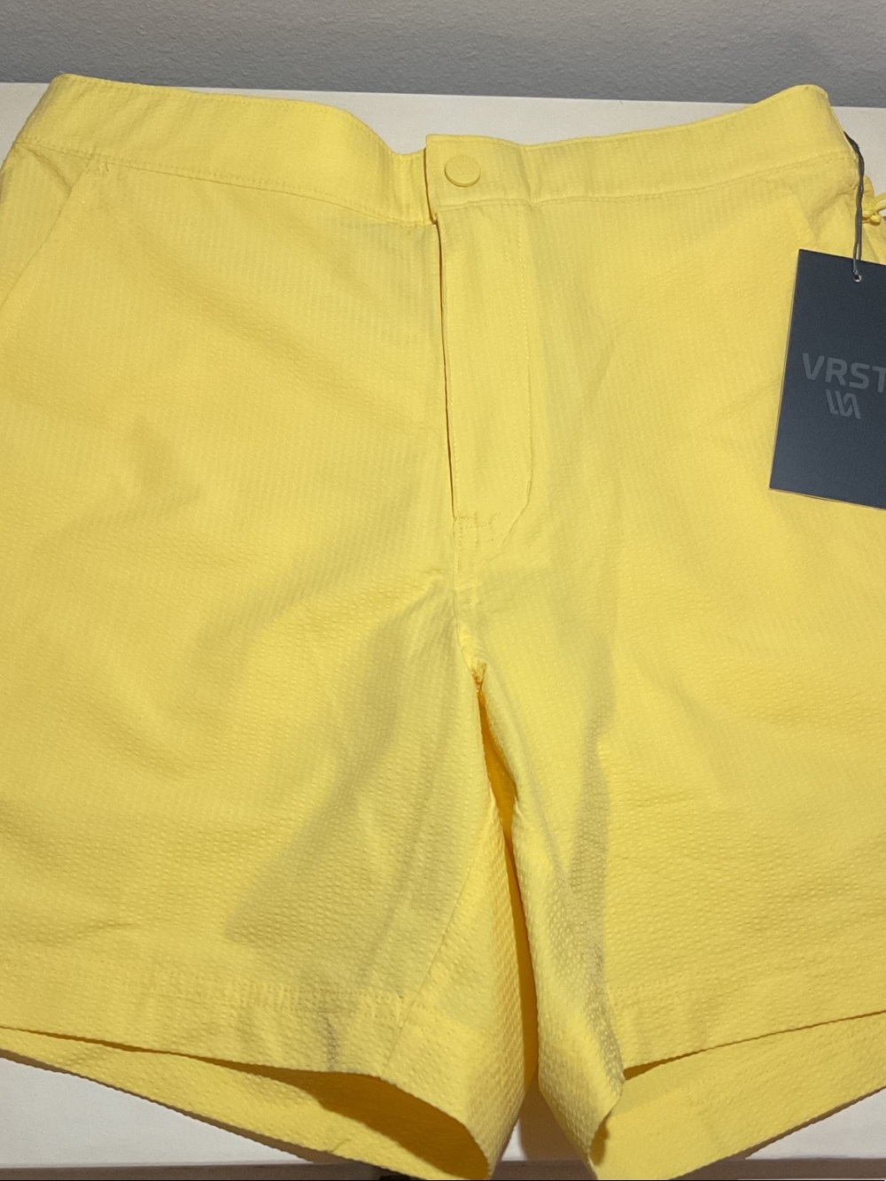 Men’s Flat Front Yellow Shorts by VRSTN